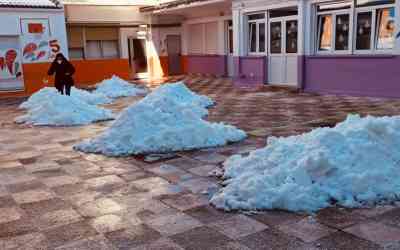 Nieve en el Patio